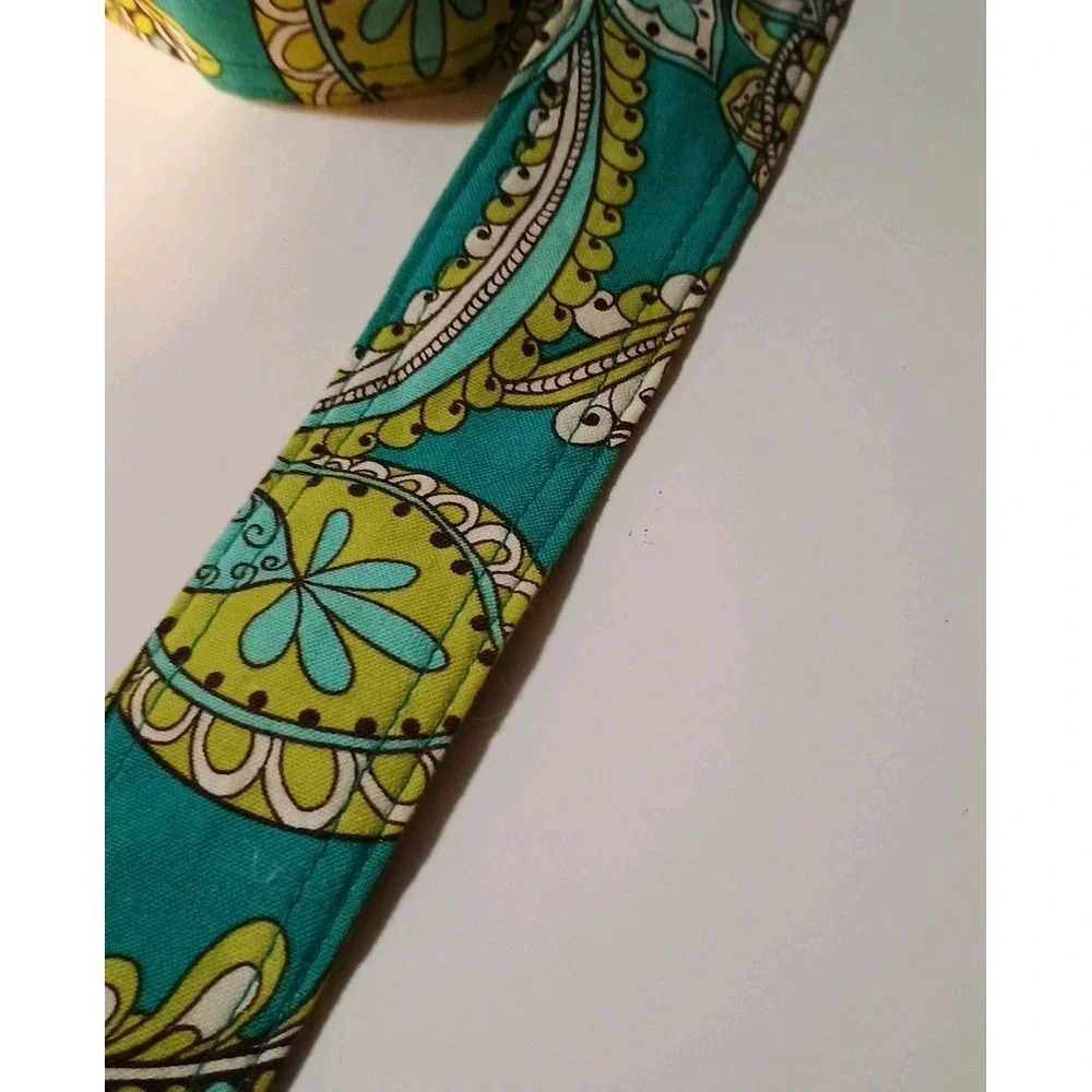 Vera Bradley‎ Womens Reversible Belt Blue Green Damask Paisley Wood Buckle